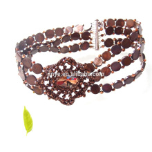 Luxus Vintage Brown häkeln Shell Choker Halskette